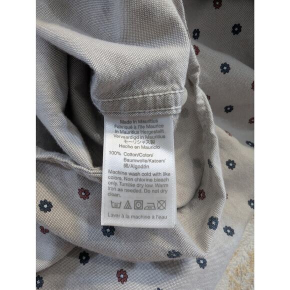 J.Crew Slim Fit Oxford Button Down Shirt Small Floral Gray Cotton - Picture 4 of 4